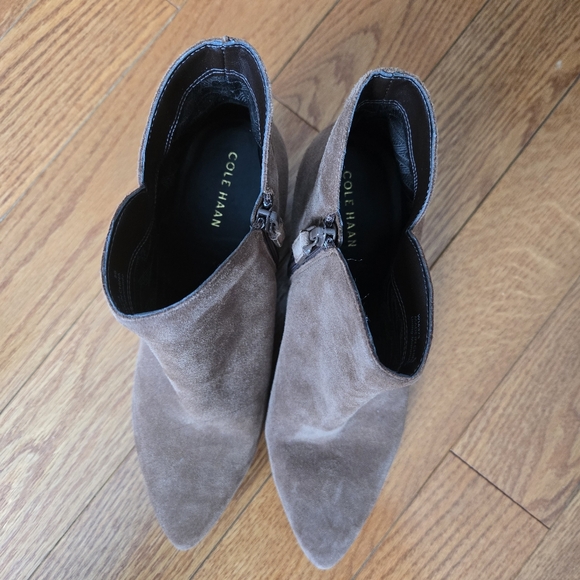 Cole Haan Elyse Brown Suede Ankle Boots In Bison Size 8 - Picture 10 of 15